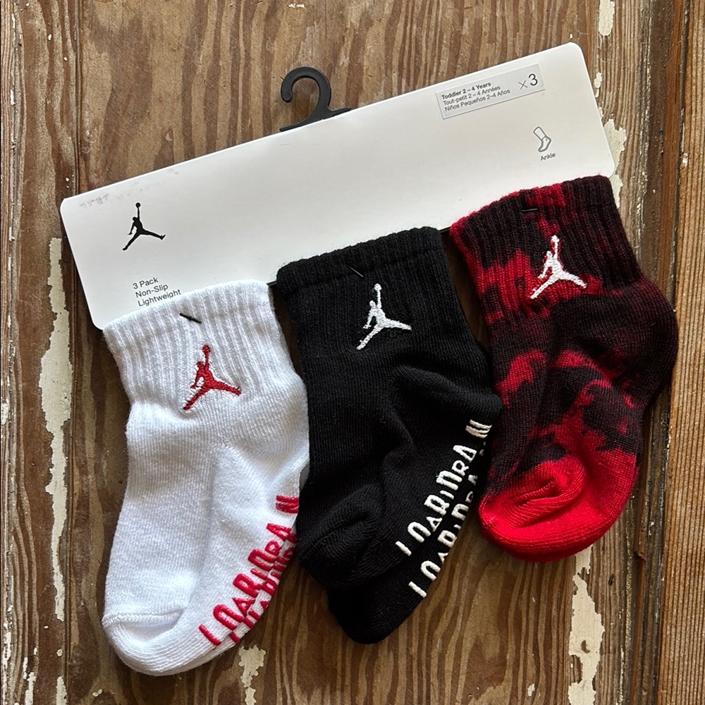 Jordan Socks - Toddler  - Red, Black, White